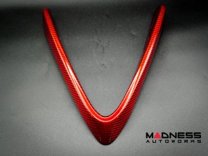 Alfa Romeo Stelvio Front V Shield Grill Frame + Emblem Frame Kit - Carbon Fiber - QV Model - Red Candy